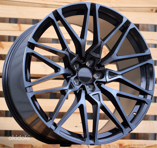 R22x10  5X112  ET  32  66.6  B5771  (B16/HE5063)  Black+Tinted Face (BLTF)  For BMW  (P1)  (Rear+Front)