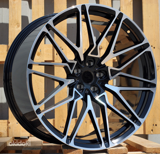 R22x9.5  5X112  ET  37  66.6  B5771  (IN0295)  Black Polished (MB)  For BMW  (P2)  (FRONT+REAR)