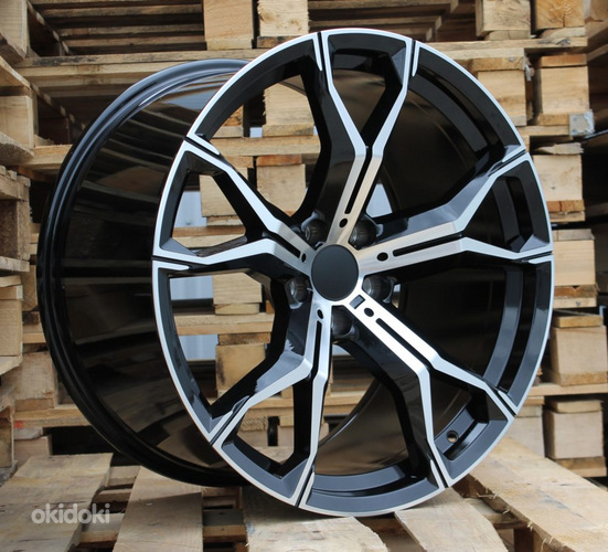 R20x11  5X120  ET  37  74.1  B5498  (HE5034)  Black Polished (MB)  For BMW  (P1)  (Rear+Front)