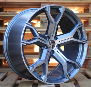 R21x9.5  5X112  ET  37  66.6  B5498  (BYD1538)  Grey Polished (MG)  For BMW  (K3)  ((GMF) Rear+Front) (1 foto / 1)
