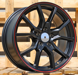R16x7  5X112  ET  36  66.6  B5253  Black Half Matt+Red Lip (BLHMRL)  For RACIN  (R+Z7) (1 foto / 1)