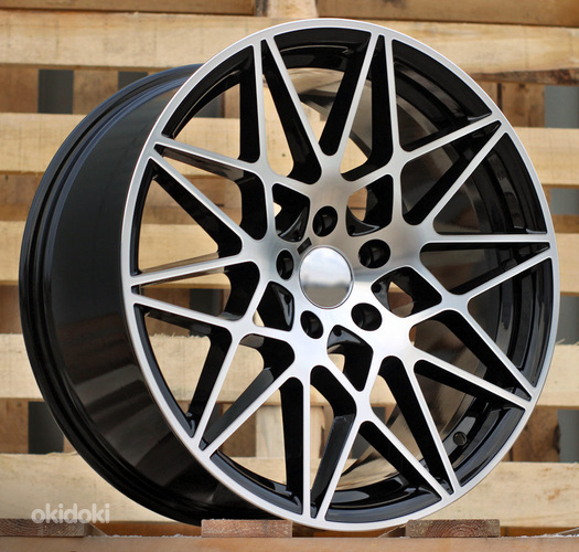 R18x8.5  5X120  ET  35  72.6  B5167  (XFE33)  Black Polished+Powder Coating (MBPC)  For BMW  (K4)  (Rear+Front)