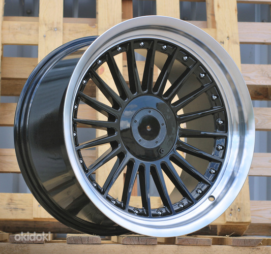 R18x8.5  5X120  ET  20  74.1  B1803  Black+Polished Lip (BLPL)  For BMW  (Z6+Z1)  (ALPINA Style Rear+Front)