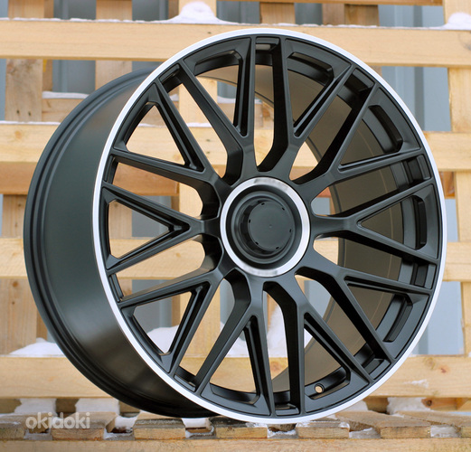 R22x11.5  5X112  ET  47  66.6  B1766  Black Half Matt+Polished Lip (BLHMPL)  For MER  (Z3+Z1)  (REAR+FRONT)