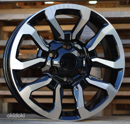 R17x7.5  6X139.7  ET  30  110.5  B1623  Black Polished (MB)  For TOYOT  (K4+K3)
