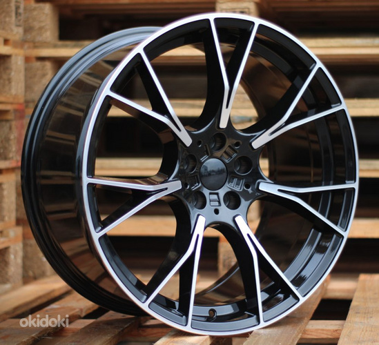 R19x8.5  5X112  ET  26  66.6  B1617  (IND7046)  Black Polished+Powder Coating (MBPC)  For BMW  (K7)  (Rear+Front (AKC 110 Eur))