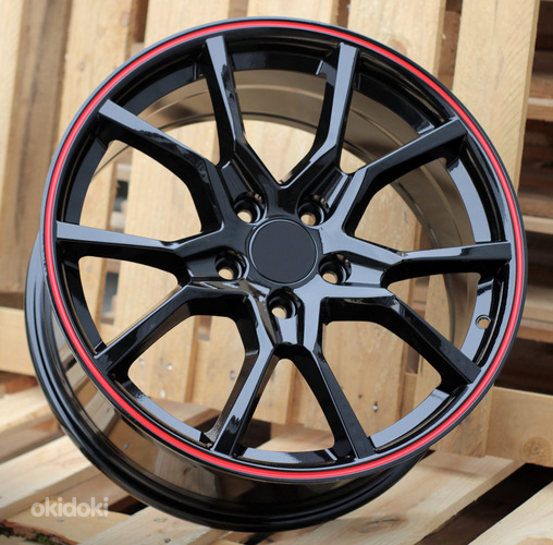R17x7.5  5X114.3  ET  45  67.1  B1418  (IN5381)  Black+Red Line (BR)  For HOND  (P2)