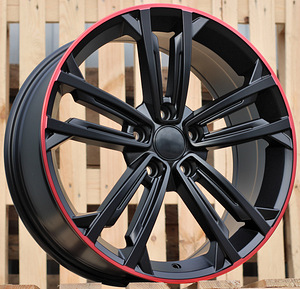 R18x7.5  5X112  ET  45  57.1  B1415  Black Half Matt (BLHM)  For VW  (Z2)  (Red Line) (1 foto / 1)