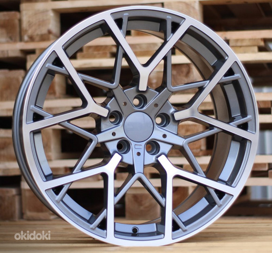 R19x9.5  5X112  ET  37  66.6  B1383  Grey Polished+Powder Coating (MGPC)  For BMW  (P)  (Rear+Front)