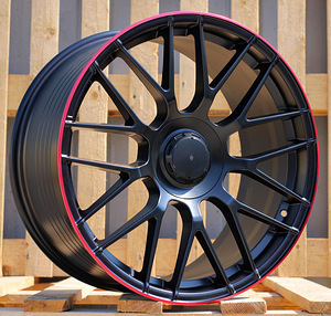 R18x8  5X112  ET  45  66.6  B1268  Black Half Matt+Red Lip (BLHMRL)  For MER  (Z3+Z1) (1 foto / 1)
