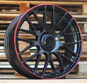 R19x9.5  5X112  ET  45  66.6  B1268  (K9007/1261)  Black+Red Line (BR)  For MER  (P1)  (GBPREDLIP Rear+Front) (1 foto / 1)
