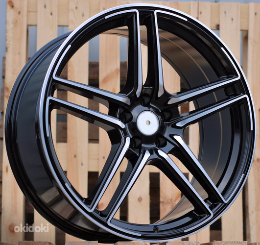 R21x9.5  5X112  ET  31  66.5  B1152  Black Polished (MB)  For AUD  (P2)  (Style ABT (AKC 140 Eur))