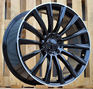 R19x8  5X112  ET  43  66.6  B1048  (IND0236/1241)  Black+Polished Lip (BLPL)  For MER  (K7+P2+K8)  (Rear+Front) (1 foto / 1)