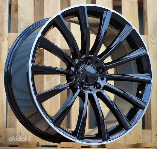 R19x8  5X112  ET  43  66.6  B1048  (IND0236/1241)  Black+Polished Lip (BLPL)  For MER  (K7+P2+K8)  (Rear+Front)