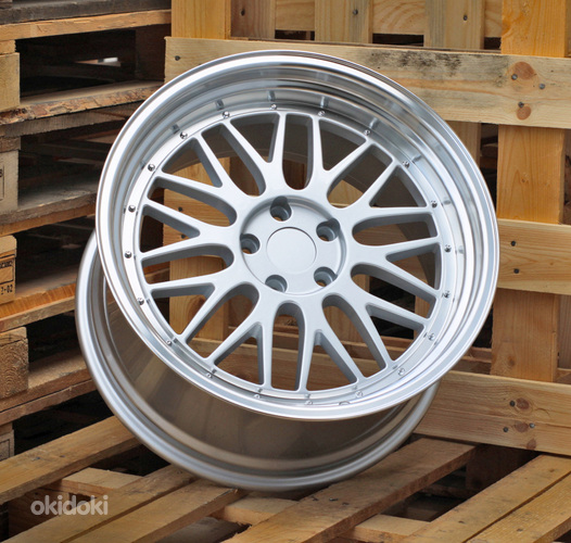 R19x9.5  5X112  ET  35  66.5  B1032  Silver+Polished Lip (SP)  For RACIN  (P1)  (Rear+Front  Style BBS)