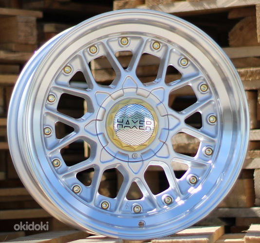 R16x8  10X112/120  ET  15  74.1  A8078  (HX025)  Silver+Polished Lip (SP)  For HAXER  (P)  (Rear+Front)