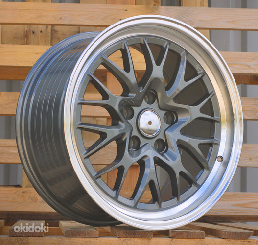 R18x9  5X120  ET  20  74.1  A1408  Gun Metal+Polished Lip (GMPL)  For RACIN  (P)  (HRE Performance Style (Front+Rear))