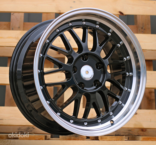 R18x8  5X120  ET  35  72.6  A1025  Black+Polished Lip (BLPL)  For RACIN  (P)  (BBS Style Rear+Front)