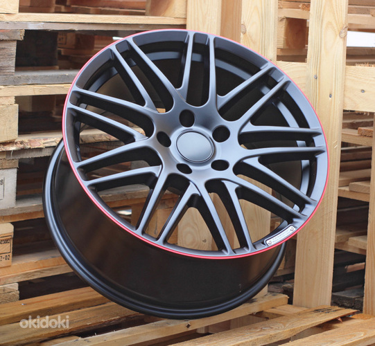 R20x9.5  5X130  ET  50  84.1  8102  Black Half Matt+Red Lip (BLHMRL)  For MER  (K3)  (STYLE BRABUS (AKC 135 Eur))