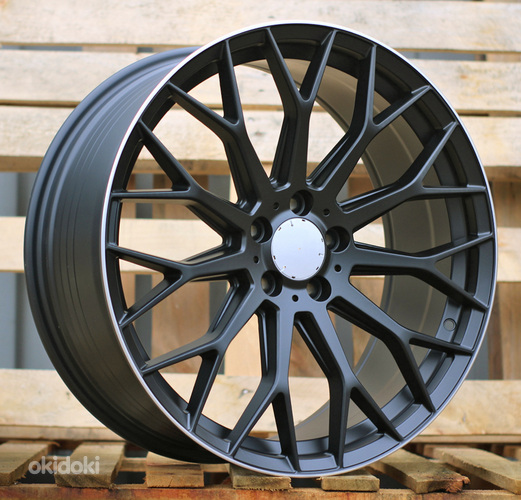 R19x8  5X112  ET  43  66.6  YS1180  Black Half Matt+Polished Lip (BLHMPL)  For MER  (P)  (HYBRID FORGED Front+Rear)