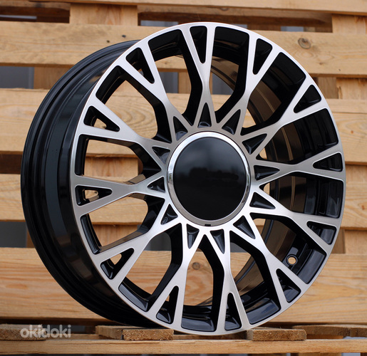 R16x6.5  4X98  ET  35  58.1  Y1283  (YF0447)  Black Polished (MB)  For FIAT  (M)  (HYBRID FORGED NEW Model 500)