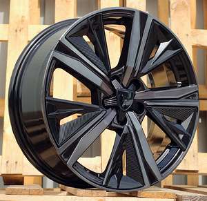 R17x7  5X108  ET  44  65.1  Y1187  (IN5668)  Black+Tinted Face (BLTF)  For PEUG  (M)  (NEW Design Carved Spokes) (1 foto / 1)
