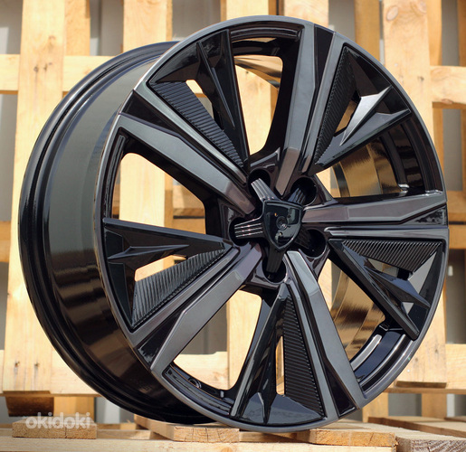 R17x7  4X108  ET  25  65.1  Y1187  (LU2402)  Black+Tinted Face (BLTF)  For PEUG  (P1)  (NEW Design Carved Spokes)