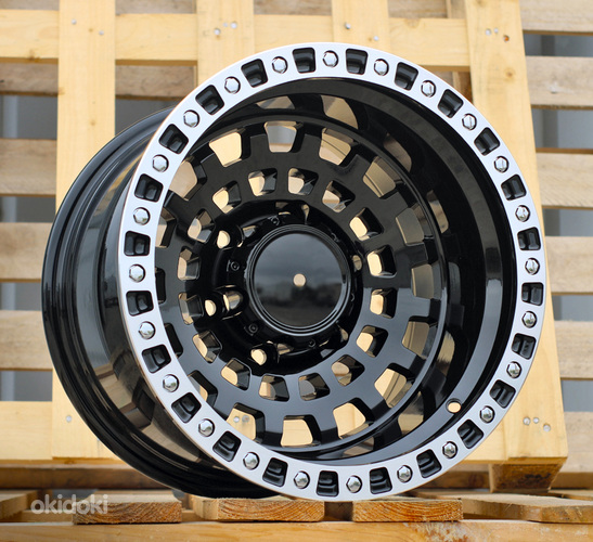 R15x10  6X139.7  ET  M44  110.1  B1589  Black+Polished Lip (BLPL)  For 4X4  (Z1)