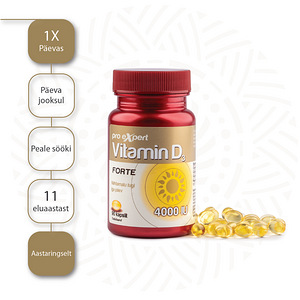 Vitamin D3 Pro Expert 4000IU FORTE N90 õlikapslid (4 foto / 4)