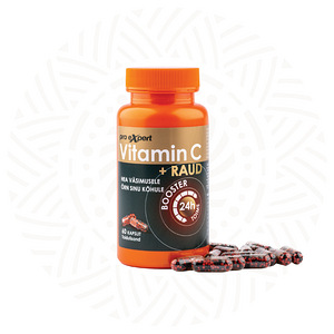 Vitamiin C PRO Expert+ RAUD BOOSTER N60 pikatoimelised kapslid (1 foto / 4)