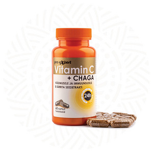 Vitamiin C PRO Expert + CHAGA TR N60 pikatoimelised kapslid (1 foto / 4)