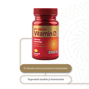 Vitamin D3 Pro Expert 2500IU N90 õlikapslid (2 foto / 4)