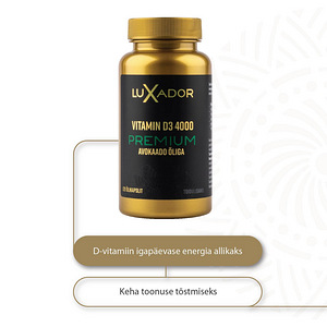 LUXADOR Vitamin D3 4000IU PREMIUM N120 õlikapslid (2 foto / 4)