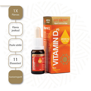 Vitamin D3 Pro Expert 4000IU tilgad 10ml köömneõliga (4 foto / 4)