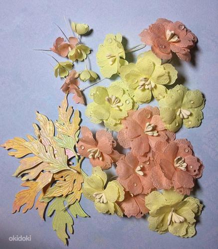 Цветы из ткани 21 шт (фото #1)