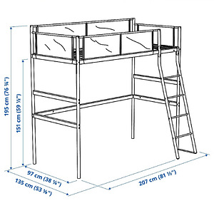 IKEA (nari)voodi VITVAL kirjutuslauaga (4 foto / 4)