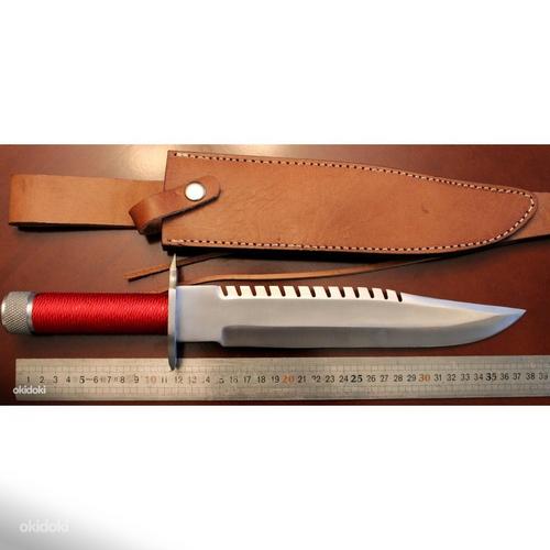 Нож выживания рэмбо ножны из кожи лезвие нержавейка (фото #3)