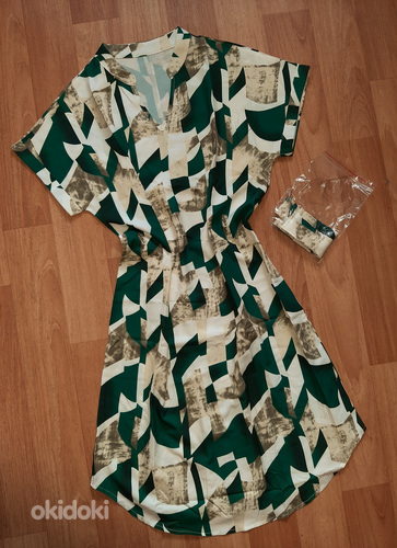 UUS rohelise kirju kleit M / 38 (foto #3)