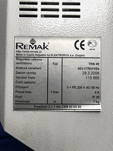 REMAK TRN 4E Ventilatsiooni kiiruse kontroller (2 foto / 2)