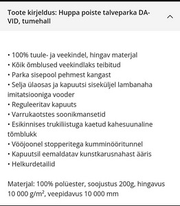 Huppa talveparka DAVID (4 foto / 4)