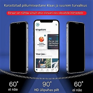 iPhone privaatsusfiltriga kaitseklaas (2 foto / 5)