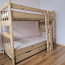 Двухъярусная деревянная кровать 155х70 + 2 матраца + 2 ящика (фото #1)