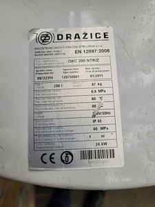 Boiler 200L / Hoidla Dražice OKC 200 (6 foto / 10)