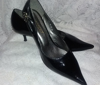 Uued Itaalia Naiste mustad tikk-kontsaga kingad, patent 38