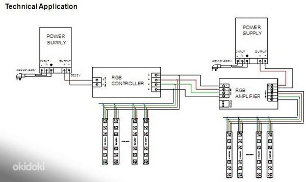 LED RGB Amplifier DC12-48V 350mA (foto #3)