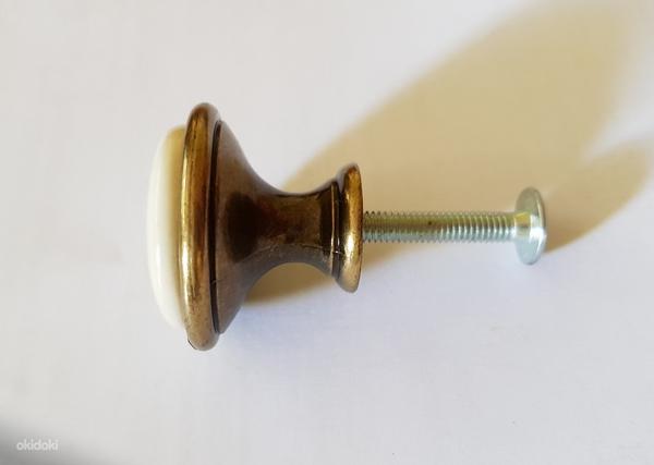 Мебельная ручка кнопка антикварная /латунь 30мм (фото #2)
