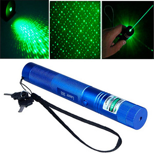 Reguleeritav roheline laser pointer 2in1 + laadija + otsik
