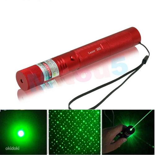 Reguleeritav roheline laser pointer 2in1 + laadija + otsik (foto #2)