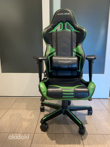Кресло геймера DXRacer Racing Pro R131-NE, черный/зеленый (фото #2)