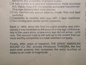 GAS (Great American Sound) Thaedra. Preamplifier (8 foto / 8)